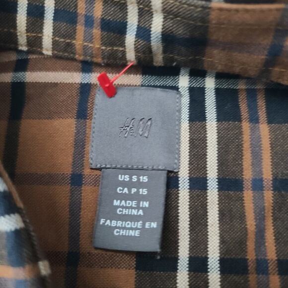 H&M lumberjack men's flannel button down long sleeve fall Size small plaid - Picture 5 of 9